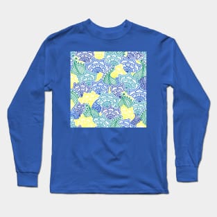 Blue and Yellow Garden Long Sleeve T-Shirt